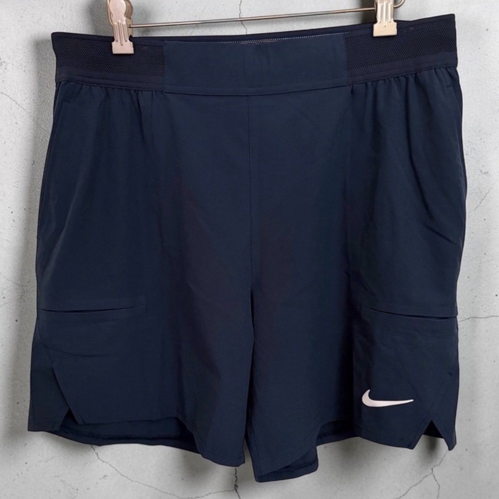 Nike Mens Dri-FIT Navy Blue Performance Training Running Shorts L Large Athletic